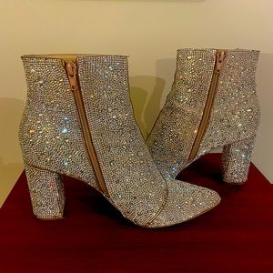 Betsy Johnson rhinestone booties- size 8